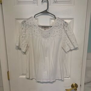 LOFT eyelet white top
